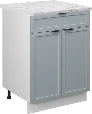 Image de Meuble cuisine Vicco Fame-Line Bleu clair-gris 60cm avec tiroir, PT Marbre, Model 50847