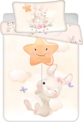 Zdjęcie produktu dla JERRY FABRICS Pościel do łóżeczka Bunny Star, bawełna, 100/135, 40/60 cm