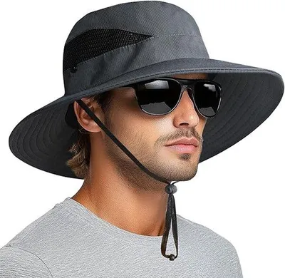 Produktbild von Schutz vor der Sonne - Männer- und Damen-Sonnenhut mit weitem Rand - extrem hoher UV-Schutz - ideal für Strand- und Angel-Touren