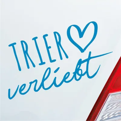 Produktbild von Auto Aufkleber Trier verliebt Herz Stadt Heimat Liebe Car 19x10 cm Hellblau Sticker Heckscheibenaufkleber