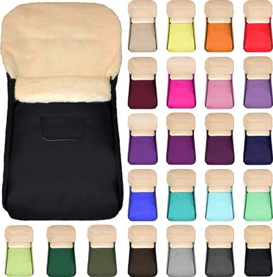 Produktbild von Fußsack KAI XL 105cm Wolle Winterfußsack Thermo Babyfußsack 6 Mon - 3 Jahre - Farbe: 01 schwarz