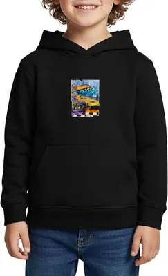 Produktbild von Spreadshirt Hot Wheels Design Let's Race Kinder Premium Hoodie, 146/152 (10 Jahre), Schwarz