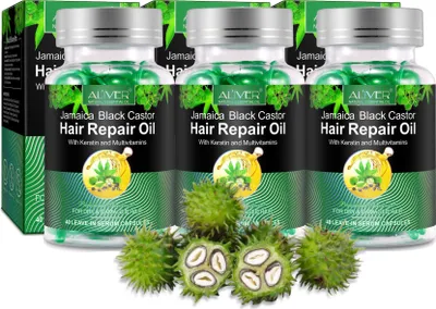 Immagine prodotto di Olio di ricino Olio di ricino per la crescita dei capelli in capsule barba bio vegan, 3x 40 capsule