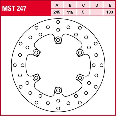 Produktbild von TRW Bremsscheibe Allround starr MST247 851 ZDM851 XT660Z Tenere DM04 Strike 750