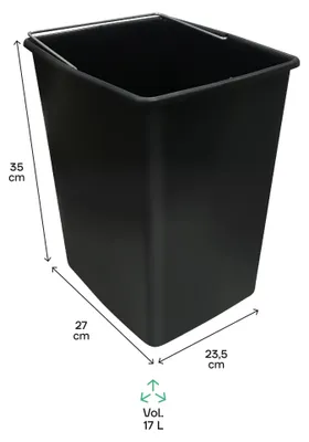 Image de ARREGUI CBZ00422 : Seau de remplacement pour systèmes de tri des déchets | 17 litres | Seau intérieur de remplacement