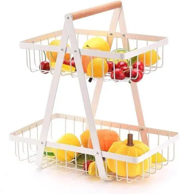 Image de Étagères de conservation des aliments frais, 2 niveaux, blanches