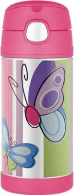 Produktbild von Kinder-Thermoskanne mit Strohhalm Thermoskanne 0,35l Schmetterling