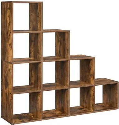 Produktbild von VASAGLE Bücherregal 10 Würfeln Raumteiler Treppenregal Standregal vintagebraun