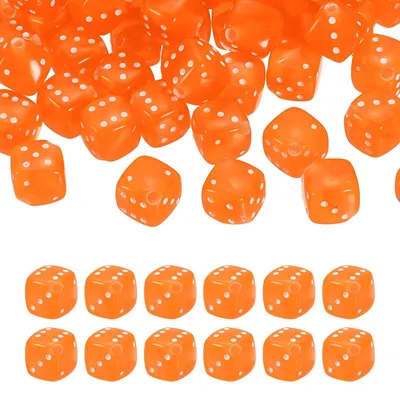 100 Acryl-Würfelperlen 8 mm orange für Schmuck DIY