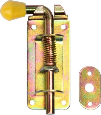 Produktbild von Federriegel Bolzenriegel Türriegel Torriegel 60 /6 mm Gelb mit Haken