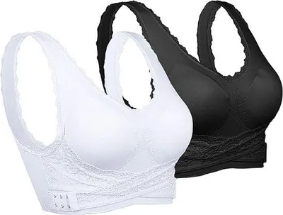 Produktbild von Famanu Sport-BH Set Push-Up ohne Bügel - Schwarz und Weiß, Größe XL