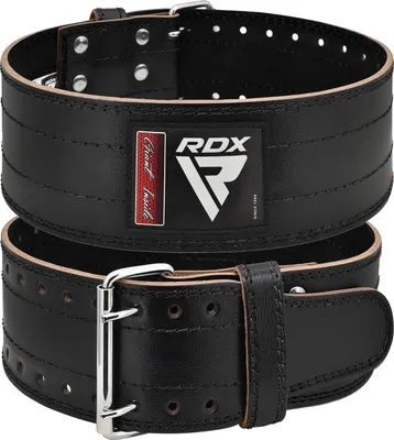 Produktbild von RDX Gym Gürtel, Gewichthebergürtel, 6mm Leder, Bodybuilding Krafttraining Übung Fitness Workout Kniebeugen Kreuzheben