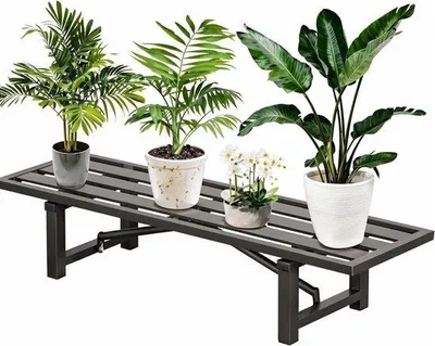Produktbild von Aluminium-Auskleiderbank für Außenbereiche, Garten, Wohnbereich, Außenraum, Innenhof (schwarz, 50 cm, DH-039B)