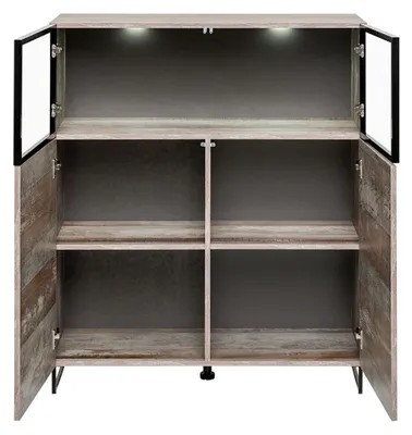 Produktbild von Vitrine Modern Stil Wohnzimmer Design Einrichtung Holz Schrank Neu Möbel