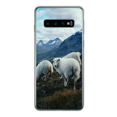 Produktbild von MuchoWow® Handyhülle Schutzhülle Hülle für Samsung Galaxy S10 Schafe - Natur - Berge Silikon Softcase Handy Hülle - Handytasche