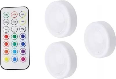 Produktbild von OKWISH Schrankbeleuchtung,LED Unterschrankbeleuchtung, batteriebetrieben,dimmbar,batteriebetriebene Lichter mit 1 Fernbedienung für Küche (3 Stück)