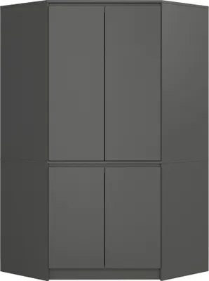 Produktbild von Kleiderschrank Graphitgrau 100 cm 4 Türen 6 Regalböden B100xH180xT50 cm