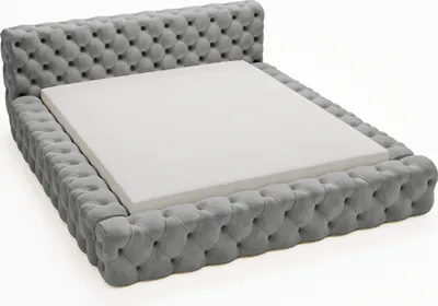 Obrázok produktu pre Čalúnená posteľ GRAINGOLD Glamour 120x200 cm Armani Bis - manželská posteľ Premium, zamatová látka, lamelový rám - posteľ so zásuvkou - sivá (Magic Velvet 2217)