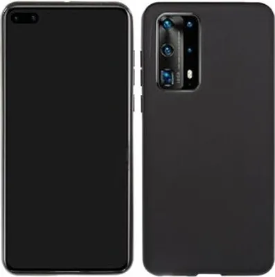 Produktbild von cofi1453® Silikon Hülle Basic kompatibel mit HUAWEI P40 Case TPU Soft Handy Cover Schutz Schwarz