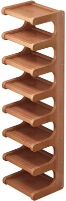 Immagine prodotto di Scaffale in legno ARMADIETTO PER SCARPE 8 ripiani PIEGHEVOLE IN BAMBÙ per ingresso