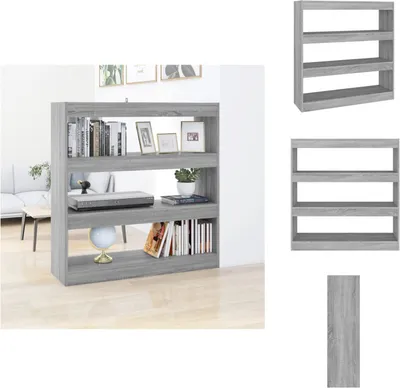 Produktbild von vidaXL Bücherregal/Raumteiler Grau Sonoma 100×30×103 cm - Bücherregale & Bücherschränke