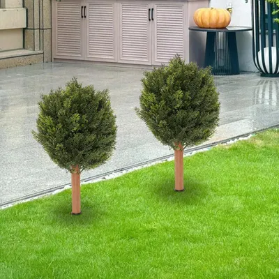 Obrázek produktu pro Sada dvou umělých rostlin o výšce 69 cm, určená pro použití venku
