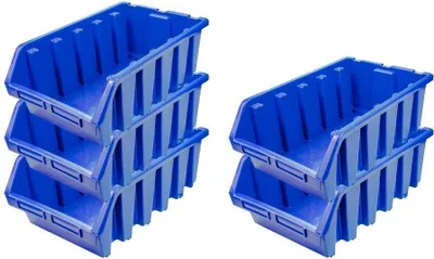 Produktbild von SuperSparSet 5x Sichtlagerbox 5 | HxBxT 18,7x33,3x50cm | Polypropylen | Blau
