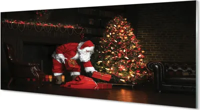 Produktbild von Glasbilder 125x50 Wandkunst Christbaumschmuck Geschenke Mann