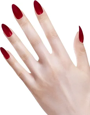 Produktbild von Set mit 12 selbstklebenden burgunderroten Stiletto-Nägeln