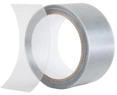 Obrázek produktu pro Opravná páska na okenní síťky, samolepicí, odolná síťka, šedá-c, 100 mm x 3,5 m-a