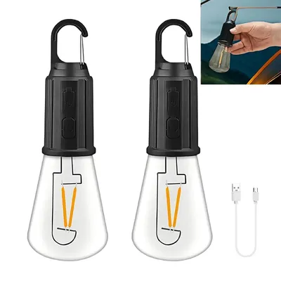 Produktbild von 2pc LED -Campinglichter,Tragbare LED-Campinglaterne,3 Farben einstellbar,Mini -Campinglicht mit Haken,Notleuchten tragbares Wandern