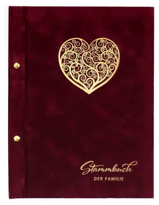 Produktbild von A4 Stammbuch Wona Weinrot für die Familie zur Hochzeit inkl. 11 Prospekthüllen