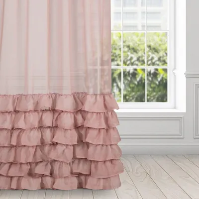 Obrázok produktu pre Záclona DOLLY tmavoružová 140x250 cm volánová páska