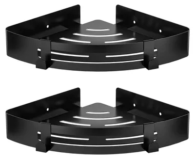 Produktbild von Omgoods – Schwarzes, dreieckiges Duschregal mit Haken