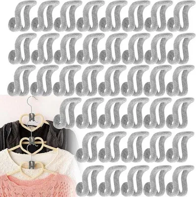 Produktbild von 40 Stuks Mini Stroomden Grijs Antislip Kleerhangers voor Kledingkast