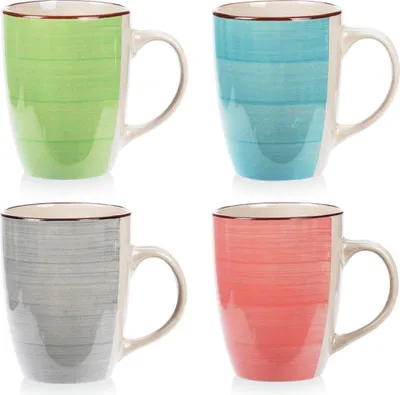 Zdjęcie produktu dla Kubki ceramiczne 350 ml 4 szt.