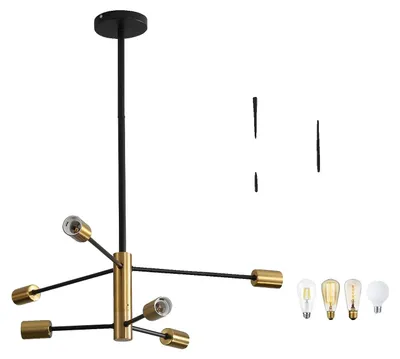 Imagen del producto de Lámpara colgante, diseño moderno, compatible con bombillas E27, 6 luces