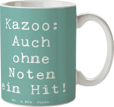 Produktbild von Mr. & Mrs. Panda Kaffeebecher Spruch Kazoo Hit - Meeresbrise - Geschenk, Musiker, Becher, summen, Pott, Lernen, Musik, haferl, Instrument, Musikinstrument, Tasse