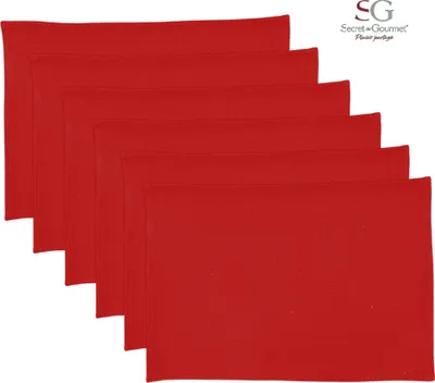 Produktbild von Tischset aus Baumwolle – Rot – 45 x 30 cm – Set mit 6 Stück
