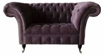 Immagine prodotto di Poltrona Chesterfield in velluto, modello singolo, poltrona  divani, soggiorno
