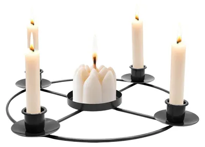 Adventskranz aus Metall, 5-flammig, schwarz, 26x4x26 cm