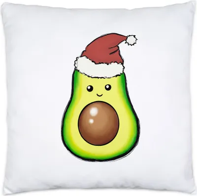 Produktbild von Weihnachts-Avocado Kissen Geschenkidee Avocado-Fans Guacamole Süßes Motiv für Weihnachten für Familie Freunde