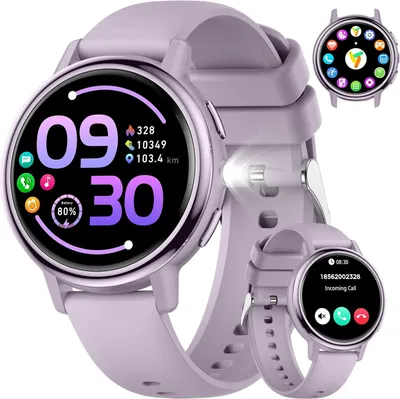 Produktbild von FITFLEX Damen Smartwatch 1,26" AMOLED, 120 Sportmodi, Bluetooth-Anruf, IP68 wasserdicht, Herzfrequenz & Schlafmonitor, Fitnessuhr für Android/iOS