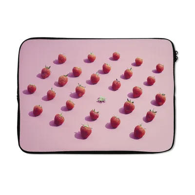 Produktbild von MuchoWow® Laptop Hülle 13 Zoll Erdbeere - Rosa - Obst Laptoptasche - Laptophülle - Sleeve - Rundumschutz