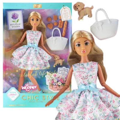 Zdjęcie produktu dla WOOPIE ROYAL Lalka Lily 30 cm Wiosenna Suknia Akcesoria Piesek Piknik