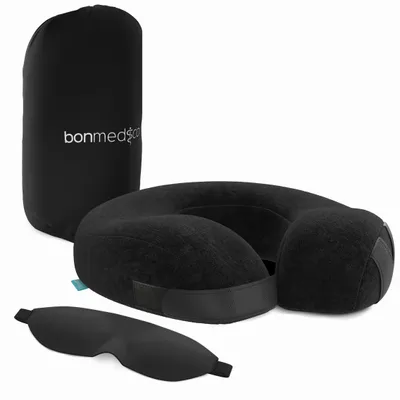 Produktbild von bonmedico Ergonomisches Nackenkissen, Reisekissen, Kopfkissen und Nackenhörnchen