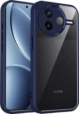 Obrázek produktu pro Pouzdro pro Xiaomi Poco F7 Pro/Redmi K80 průhledný zadní kryt s TPU rámečkem, odolné proti nárazům Modrý