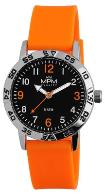 Produktbild von MPM-Quality Kinderuhr Sport Junior Legierung Silber Armband Orange 5 ATM