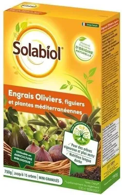 Produktbild von SOLABIOL Dünger für Olivenbäume, Feigenbäume & mediterrane Pflanzen, 750g, Langzeiternährung für bis zu 15 Bäume