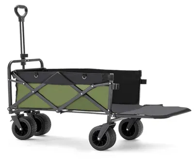 Zdjęcie produktu dla Składany wózek transportowy, 230 l, o dużej pojemności i otwartej klapie tylnej, nośność do 200 kg, wózek plażowy, wózek transportowy z kółkami terenowymi